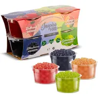 The Inspire Food Company Inspire Food Company - Bubble tea - Bubble Tea Parels - Popping Boba Pearls - Popping Fruitparels - Aardbei, Mango, Groene Appel, Blauwe Bessen - 4 x 100 gram