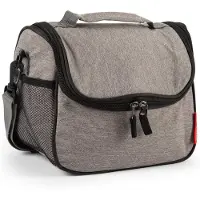 PlasticForte Koeltas/lunchtas Callela - taupe/zwart - 6.5 liter - 17 x 26 x 20 cm - strand - lunchtas