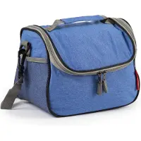 PlasticForte Koeltas/lunchtas Callela - blauw - 6.5 liter - 17 x 26 x 20 cm - strand - lunchtas