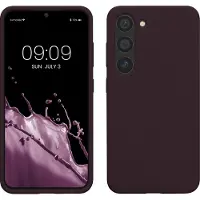 Kwmobile telefoonhoesje geschikt voor Samsung Galaxy S23 - Hoesje met siliconen coating - Smartphone case in braam