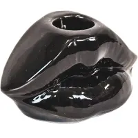 Housevitamin Lips Don't Lie Kandelaar - Dopamine Decor - Eyecatcher - Zwart - 10,5x6,5x5,5cm