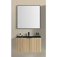 Xellanz Ribbella badmeubel compleet 100 cm naturel eik/mat zwart