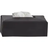 DECOR WALTHER Tissuebox Nappa KB Zwart Bruin