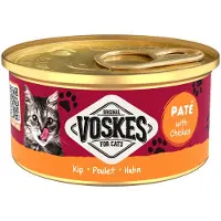 Voskes 24x Kattenvoer Nat Paté Kip 85 Gr