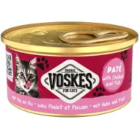 Voskes 24x Kattenvoer Nat Paté Kip & Vis 85 Gr