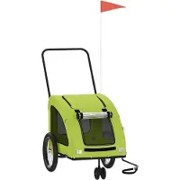 vidaXL Hondenfietstrailer oxford stof en ijzer groen