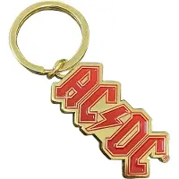 AC/DC - Logo Gold Sleutelhanger - Goudkleurig/Rood