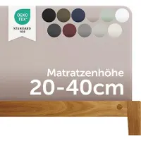 Blumtal Boxspring Hoeslaken - 180 tot 200 x 200 tot 220 cm - Matrashoogte 20 tot 40 cm - Katoenen Hoeslaken - Boxspring en Waterbed - Oeko-TEX gecertificeerd - Taupe