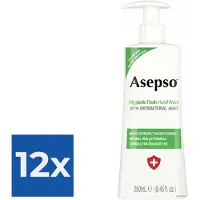 Asepso - Hygienic Fresh - Antibacteriële Handzeep/Zeeppomp - 250ml - Voordeelverpakking 12 stuks