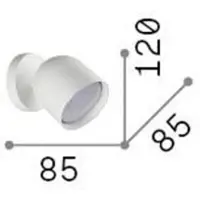 Ideal Lux Wandlamp Dodo, wit / opaal, Woon-/ Eetkamer, metaal, Modern, wandlamp