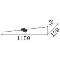 Ideal Lux LED-wandlamp Theo, zwart, Woon-/ Eetkamer, Aluminium, Modern, LED wandlamp
