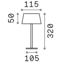Ideal Lux LED oplaadbare buiten tafellamp Zuiver, wit metaal 32 cm Pure, wit / opaal, Woon-/ Eetkamer, metaal, Modern