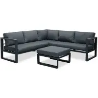 LUX outdoor living Cordoba lounge hoekbank tuin 4 personen | aluminium | Antraciet | 4-delig - 228x228cm 5 personen
