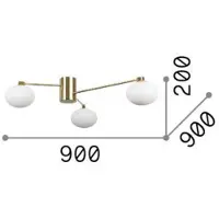 Ideal Lux Plafondlamp Hermes, wit / opaal, Woon-/ Eetkamer, Glas, Design, plafondlamp