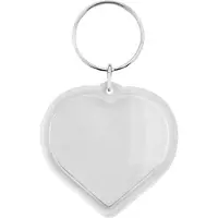 Combicraft Plexiglas sleutelhanger blanco hart groot 50x50mm - 25 stuks
