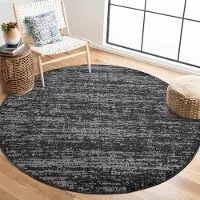 Muratap Relax oslo laagpolig effen vloerkleed rond modern tapijt zwart grijs-