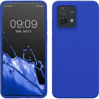 Kwmobile telefoonhoesje geschikt voor Motorola Moto G84 5G - Hoesje met siliconen coating - Smartphone case in Baltisch blauw