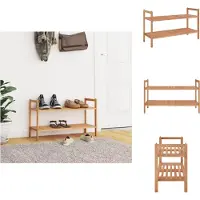vidaXL Schoenenrek 69x27x41 cm massief walnotenhout