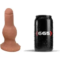 665 Liquid Silicone - Dildo - Liquid Siliconen XXL Dildo - Puffer - Beige - Maat S