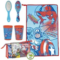 Marvel Kindertoiletartikelen Reisset The Avengers Blauw 23 x 15 x 8 cm 4 Onderdelen
