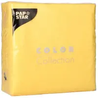 Papstar 100 x Papieren tafel servetten 33cm 1 Laag Ecolabel Geel Milieuvriendelijk biologisch gerecyclede bbq | picknick | feest |