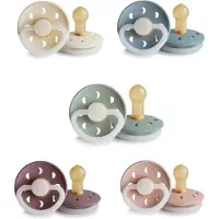 Frigg Moon Night Fopspeen set 5 stuks Cream Night,Blush Night,Sage Night,Stone Blue Night en Portobello Moon Night 0-6 maand maat 1