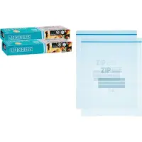 Leknes Keuken/diepvries vershoud zakken - 20x stuks - 30 x 40 cm - transparant - diepvrieszakken - voedsel luchtdicht bewaren