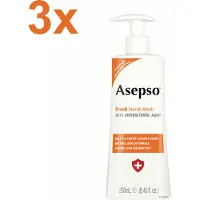 Asepso - Fresh - Antibacteriële Handzeep/Zeeppomp - 3x 250ml - Voordeelverpakking