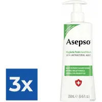 Asepso - Hygienic Fresh - Antibacteriële Handzeep/Zeeppomp - 250ml - Voordeelverpakking 3 stuks