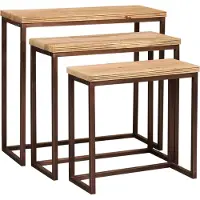 Ptmd bijzettafel zoah - 70x29x65cm set van 3