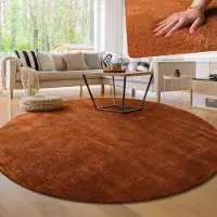 Paco Home Moderne woonkamer tapijt kortpolig wasbaar zacht uni effect bont antislip 80 cm Rund