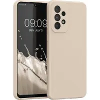 Kwmobile telefoonhoesje geschikt voor Samsung Galaxy A33 5G - Hoesje met siliconen coating - Smartphone case in crème