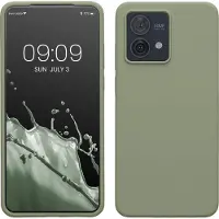 Kwmobile telefoonhoesje geschikt voor Motorola Moto G84 5G - Hoesje met siliconen coating - Smartphone case in grijsgroen