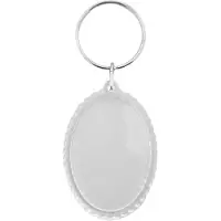 Combicraft Plexiglas sleutelhanger blanco ovaal geribbeld 35x49mm - 25 stuks