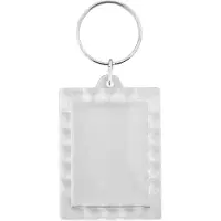 Combicraft Plexiglas sleutelhanger blanco rechthoek geribbeld 38x50mm - 10 stuks