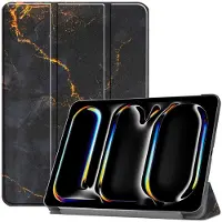IMoshion Design Trifold Bookcase voor de Apple iPad Pro 13 (2025) M5 / (2024) M4 - Black Marble