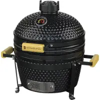 Kitchenbrothers Kamado BBQ - 16 Inch Houtskool Barbecue - 34⌀ cm - Deluxe Set - Egg BBQ met Accessoires - Zwart