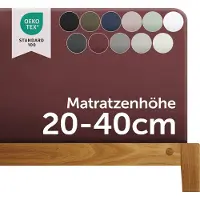 Blumtal Boxspring Hoeslaken - 180 tot 200 x 200 tot 220 cm - Matrashoogte 20 tot 40 cm - Katoenen Hoeslaken - Boxspring en Waterbed - Oeko-TEX gecertificeerd - Aubergine