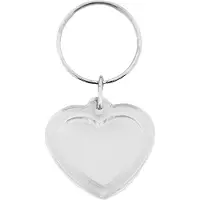 Combicraft Plexiglas sleutelhanger blanco hart klein 30x30mm - 25 stuks