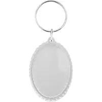 Combicraft Plexiglas sleutelhanger blanco ovaal geribbeld 35x49mm - 10 stuks
