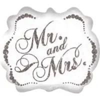 Anagram - Folieballon - Supershape - Wolk - Mr. & Mrs. - Zonder vulling - 63x55cm