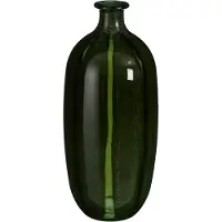 Mica Decorations Vaas Montello - 16x16x38 cm - Gerecycled Glas - Donkergroen