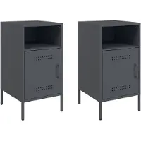 vidaXL Nachtkastjes 2 st 36x39x68 cm staal antracietkleurig