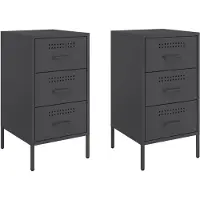 vidaXL Nachtkastjes 2 st 36x39x68 cm staal zwart