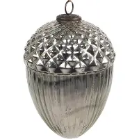 Clayre & Eef Kerstbal Overig Ø 10x15 cm Zilverkleurig Glas Kerstballen