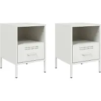 vidaXL Nachtkastjes 2 st 36x39x50,5 cm staal wit