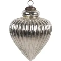 Clayre & Eef Kerstbal Overig Ø 16x20 cm Zilverkleurig Glas Kerstballen