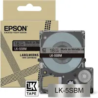 Epson Inktpatroon LK-5SBM voor LabelWorks LW-C410 en LW-C610 Zwart op zilver metallic