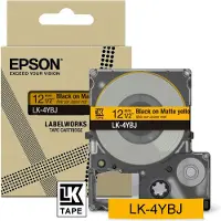 Epson LK-4YBJ matte tape zwart op geel 12 mm (origineel)