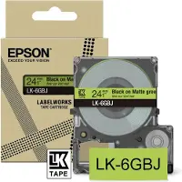 Epson LK-6GBJ matte tape zwart op groen 24 mm (origineel)